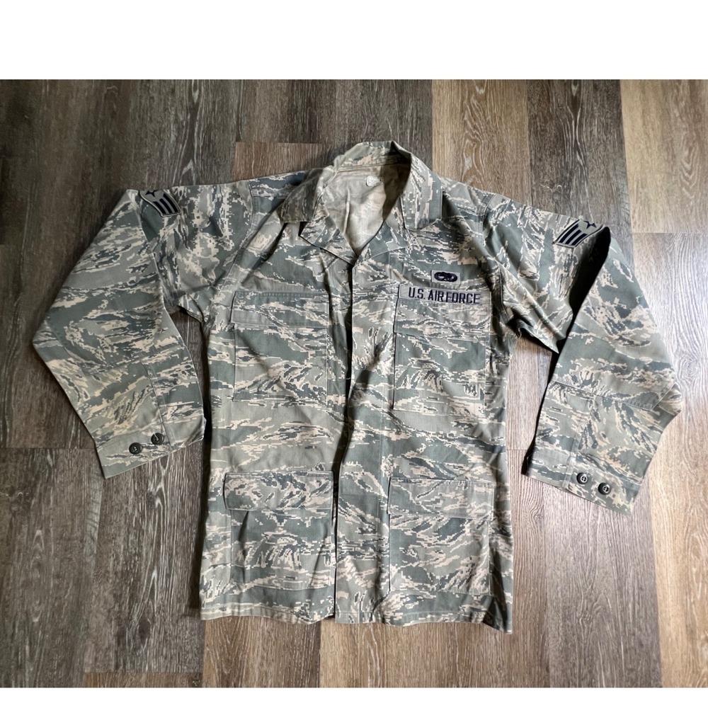 US‎ Air Force ABU Field Jacket Mens 40 long Gray Digital Tiger Stripe Camo